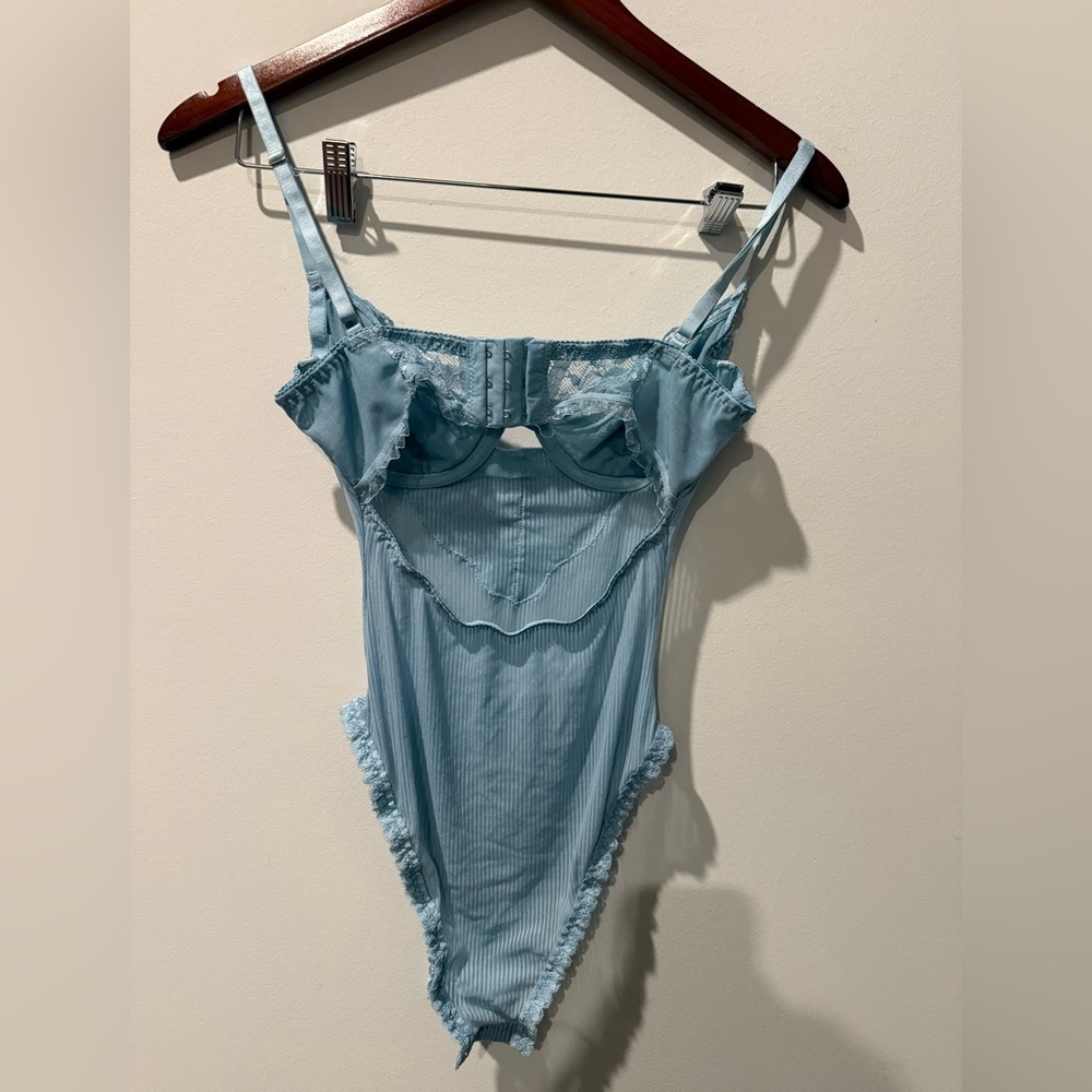 Kat The Label × Revolve Zephyr Lifht Blue Bodysuit Size S - Picture 9 of 10